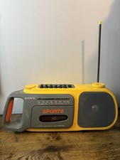 Vtg 1990s Sony Cfm-104 Yellow Cassette Tape Player Stereo Boombox