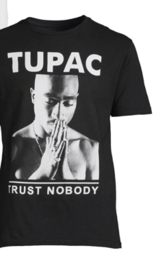 LARGE - 2Pac Tupac Shakur Trust Nobody Retro Throwback Tee Shirt