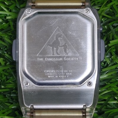 Vintage 90's Casio DBC-63 Dino Zone Transparent Grey Calculator