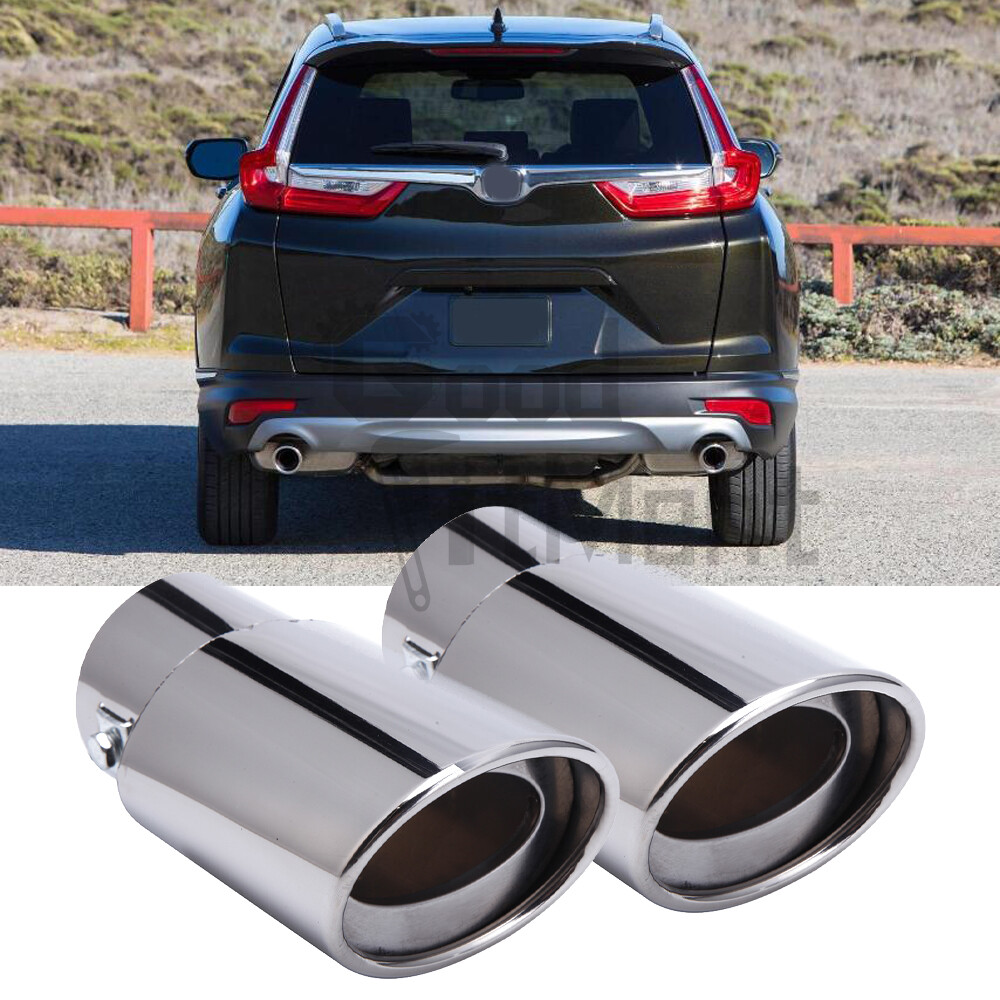 For Honda CR-V 1997-2024 2x Chrome Stainless Steel Exhaust Pipe