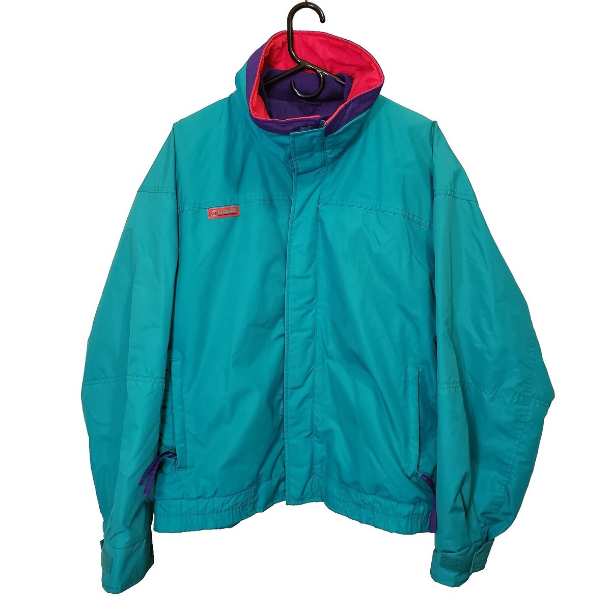 Vintage Columbia Bugaboo Teal Pink Purple Ski Jacket Shell Large