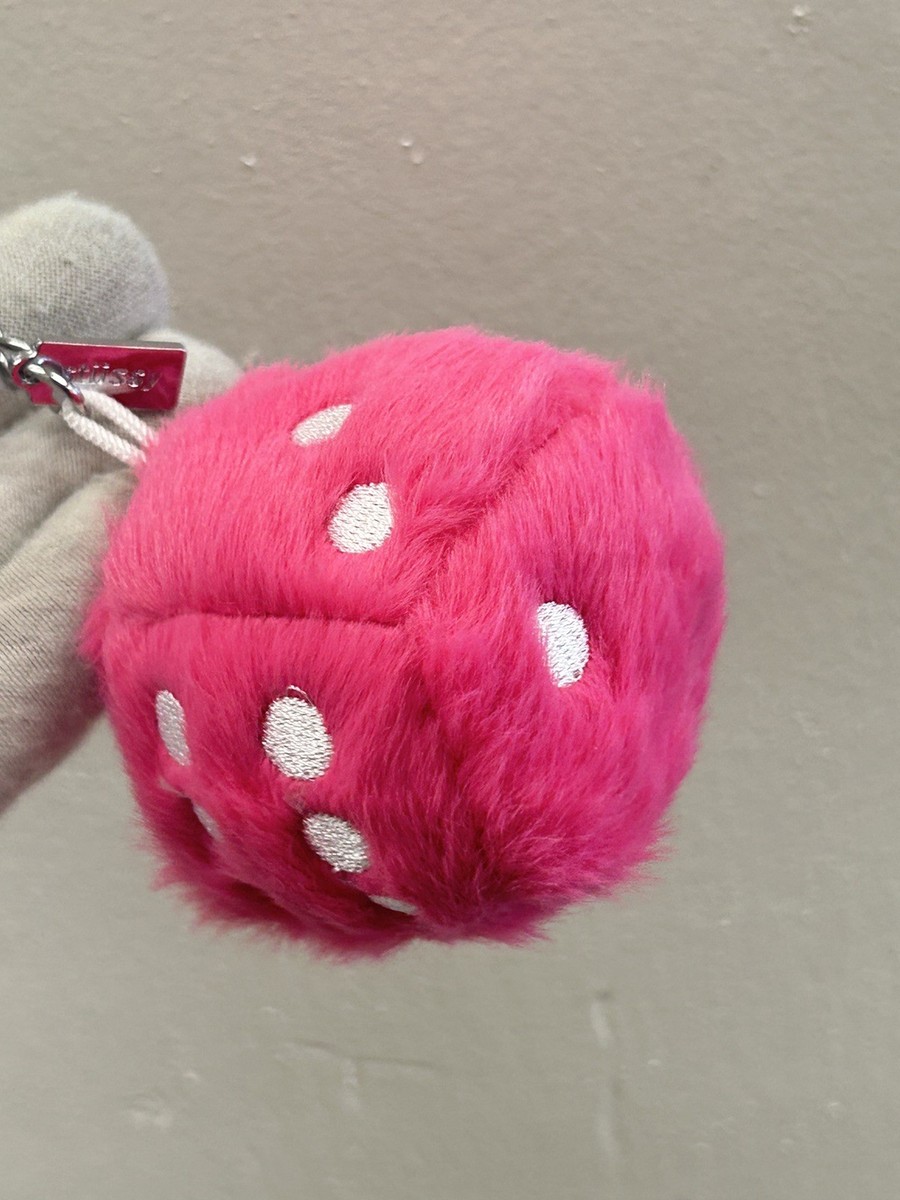 Stussy Creative Fuzzy Dice Plush Keychain Colorful Bag Car Pendant