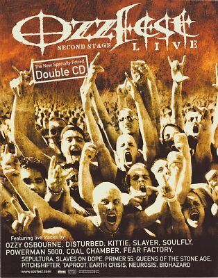 Original Ozzfest Second Stage Live Music festival Promo Poster 28