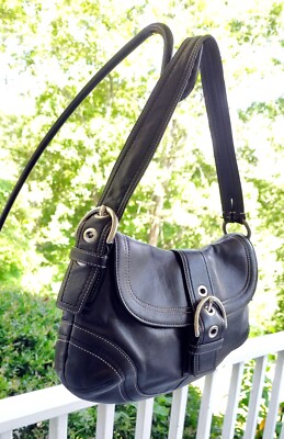 Coach F10910 MEDIUM Vintage Soho Y2K Black Leather Shoulder Bag | eBay