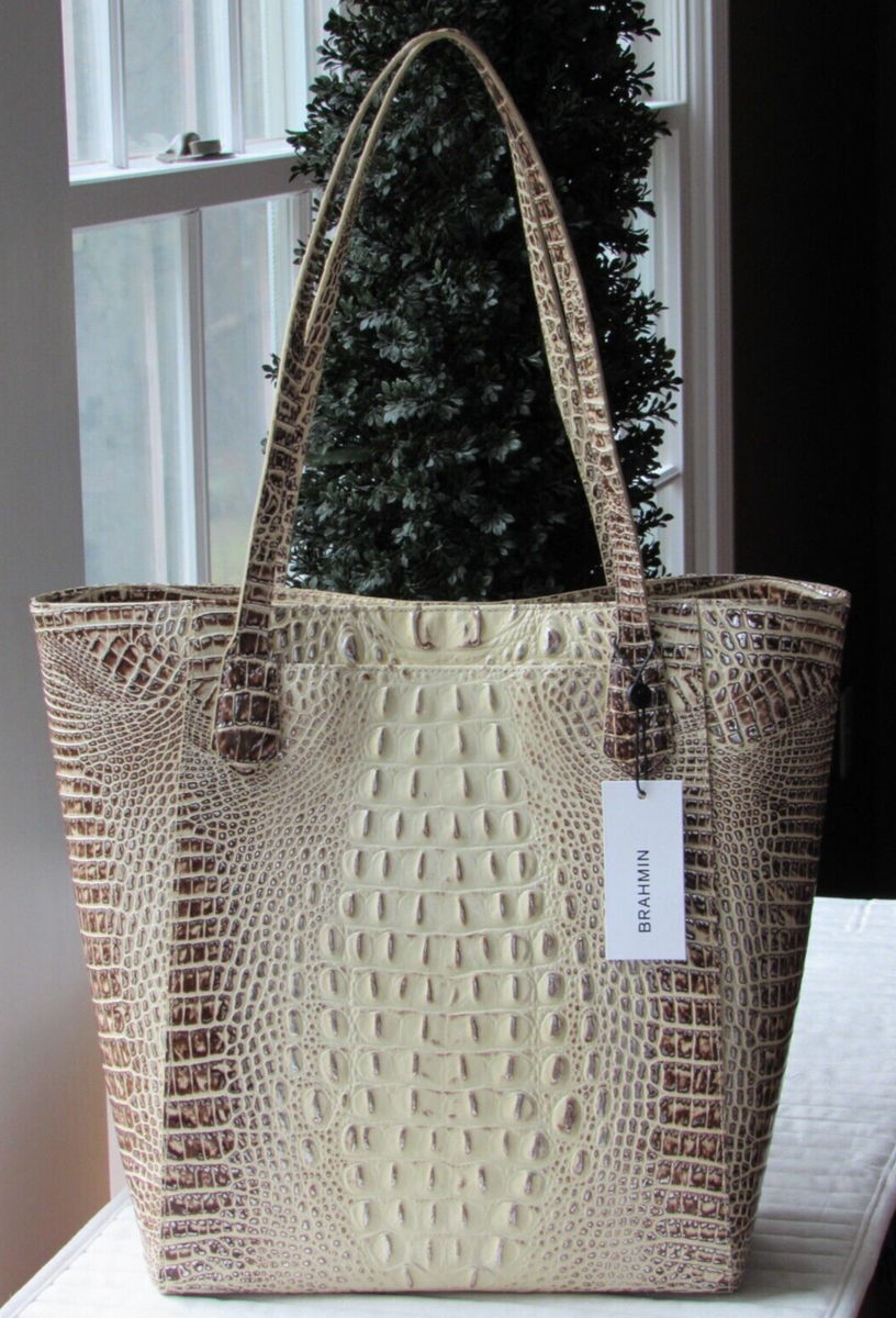 BRAHMIN Jayden Ginger Ombre Melbourne Genuine Leather Tote