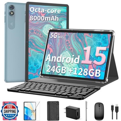 Relndoo 2025 Android 15 Tablet with Keyboard, 24GB+128GB+2TB