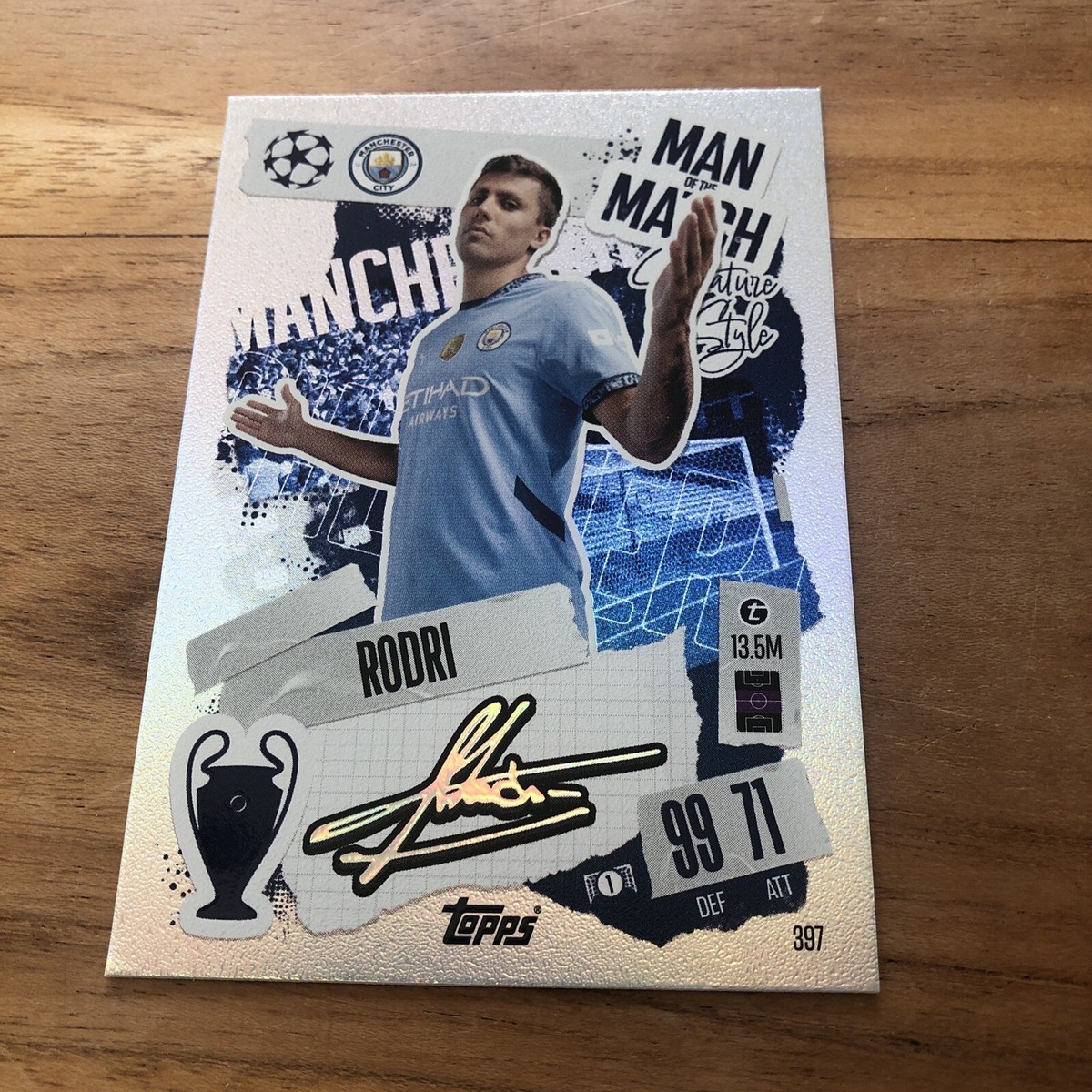 Rodri Signature Style Man Of The Match Attax 2024/2025 Manchester
