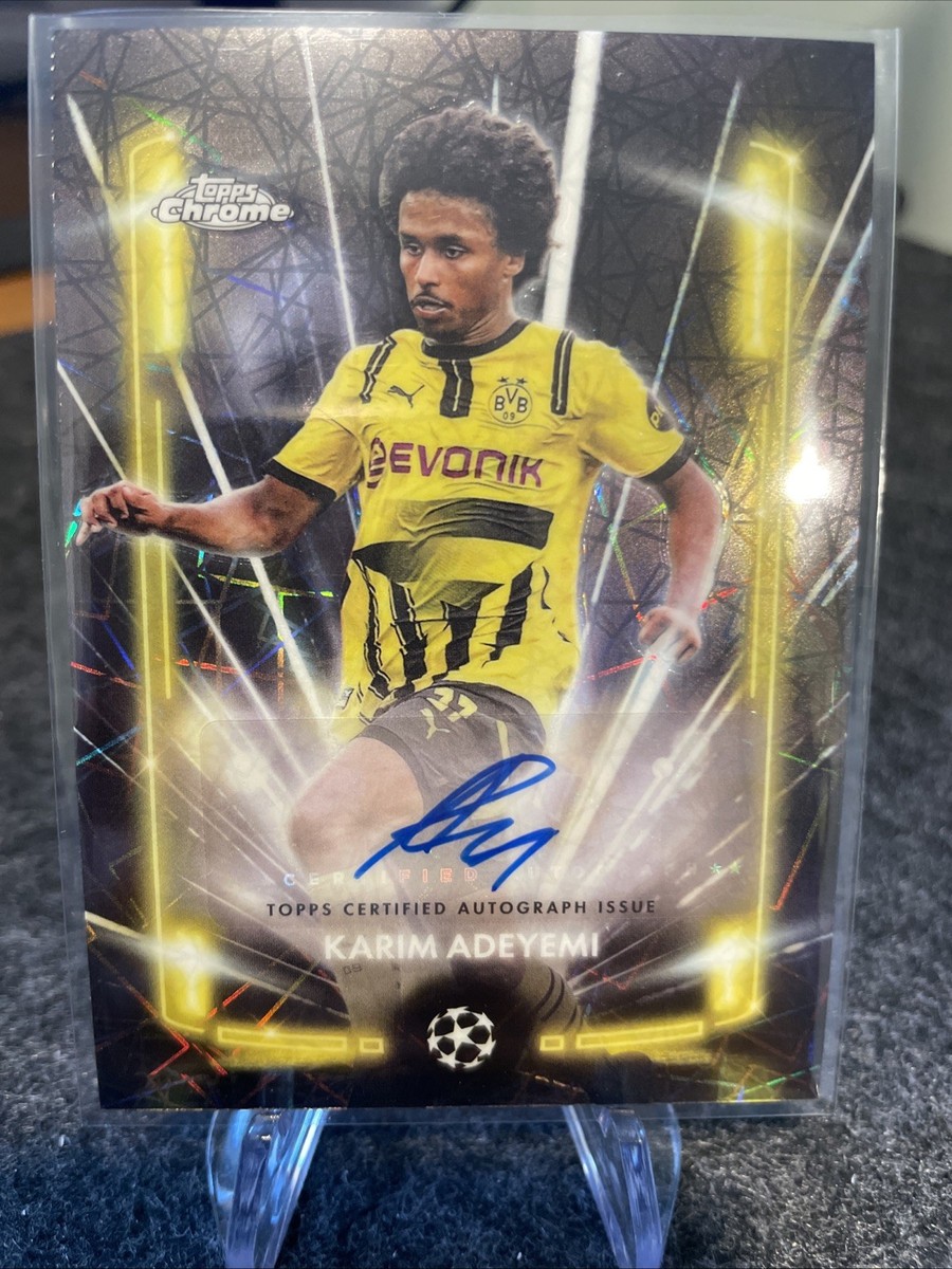 Karim Adeyemi 2024-25 Topps Chrome UCC Black Lazer Autograph Auto