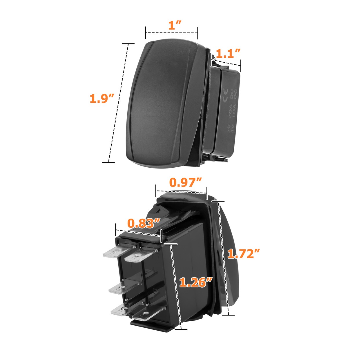 LED Light Rocker Switch ON/OFF For Kawasaki Teryx 4/ 750/800/ KRX