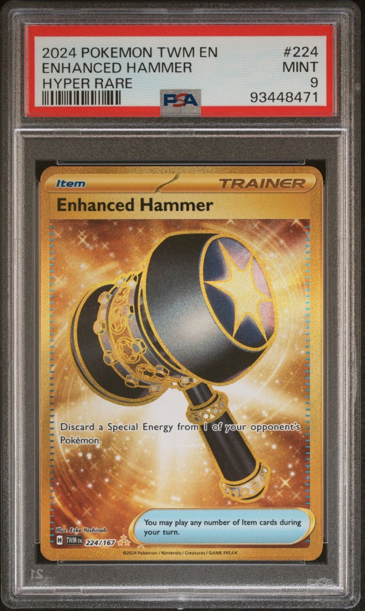 PSA 9 Mint Enhanced Hammer 224/167 Gold Hyper Rare - Pokémon SV06