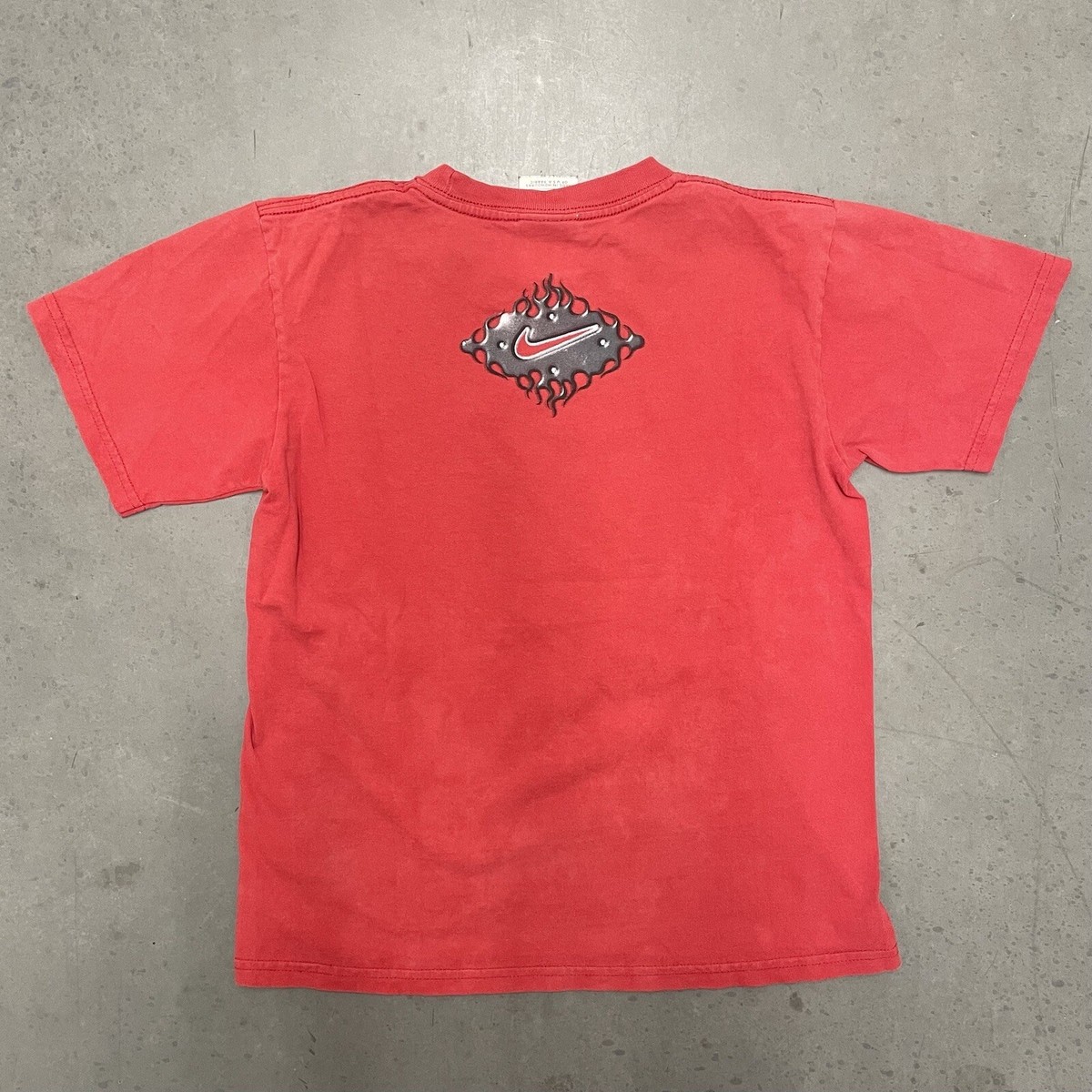 Nike Y2K 90s Tribal Flame Crop Top Baby Tee Shirt Jesse Pinkman