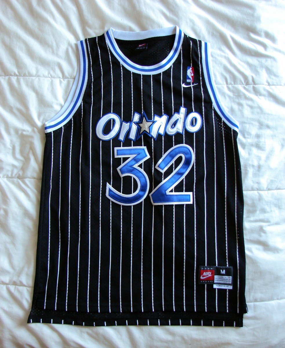 Men's Vintage Nike Team Shaquille O'Neal #32 Striped Orlando Magic