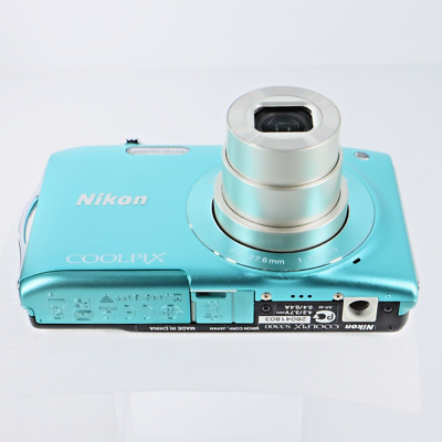 Nikon Coolpix S3300 Digital Camera Mint Green 6x zoom Lens Japan
