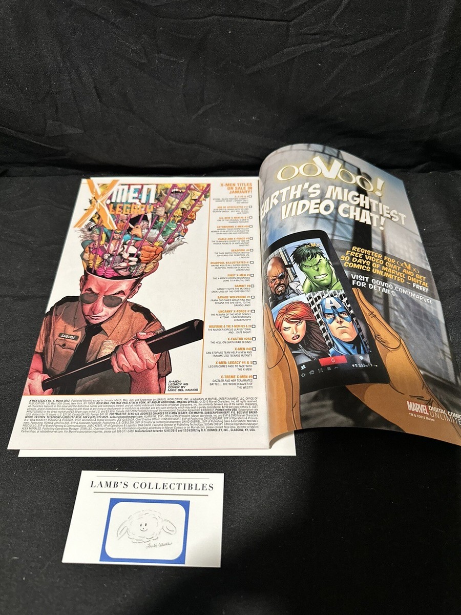 X-men Legacy No. 4 Marvel Comic Book Mar 2013 Spurrier Molina Del