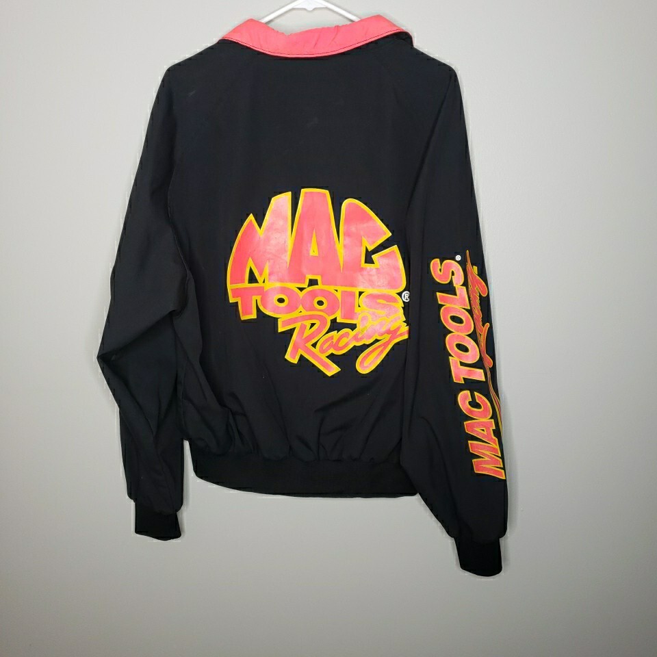 Vintage Mac Tools Jacket Racing Swingster Made in USA size L Neon