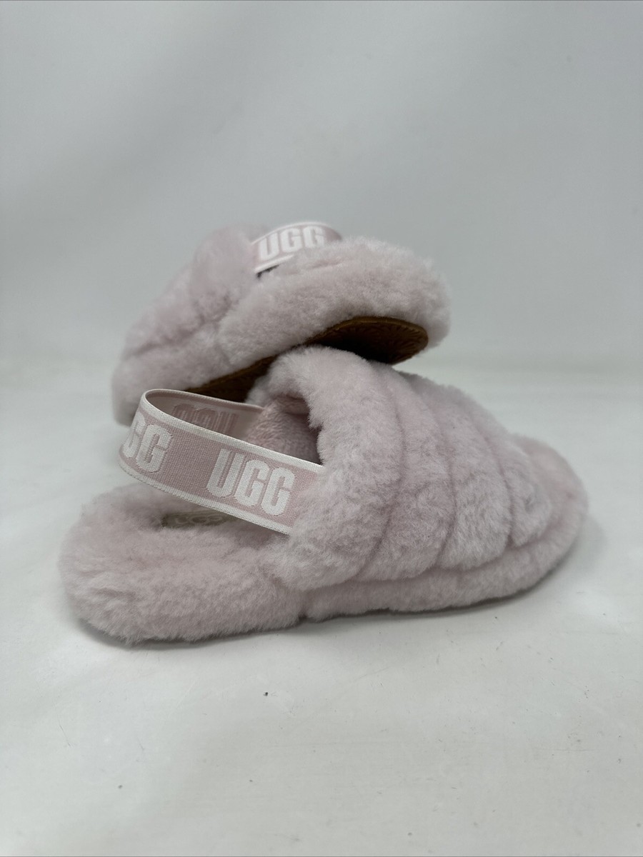 UGG Womens Fluff Yeah Slides Sandals Slippers Seashell Pink