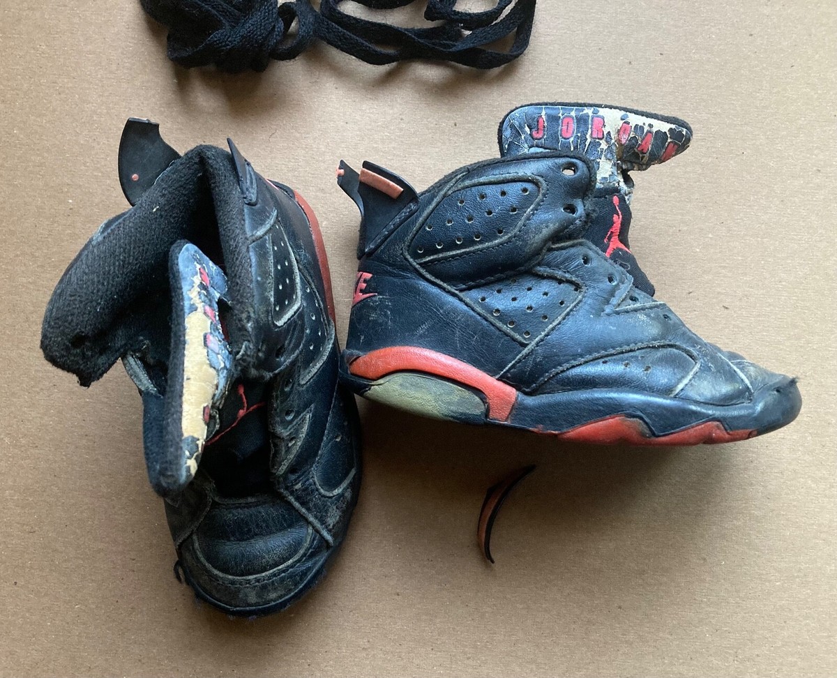 Original Vintage 1991 NIKE AIR JORDAN 6 Black/Infrared OG Sz 8.5