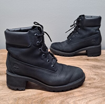 Timberland Kinsley Size 9.5 Black Nubuck Waterproof Block Heel 6