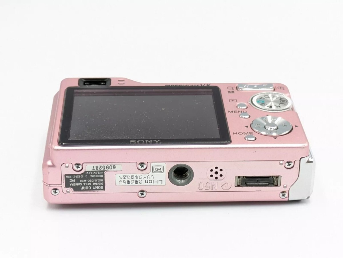 Pink Sony Cyber-shot DSC-W80 7.2MP CCD Vintage Digital Camera