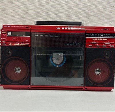 SHARP VZ-V20 Red Dual Play Disc Stereo System Boombox Tested w
