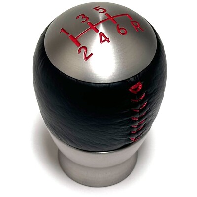 OEM Honda 22-26 Civic Si Aluminum Leather 6 Speed Shift Knob Red