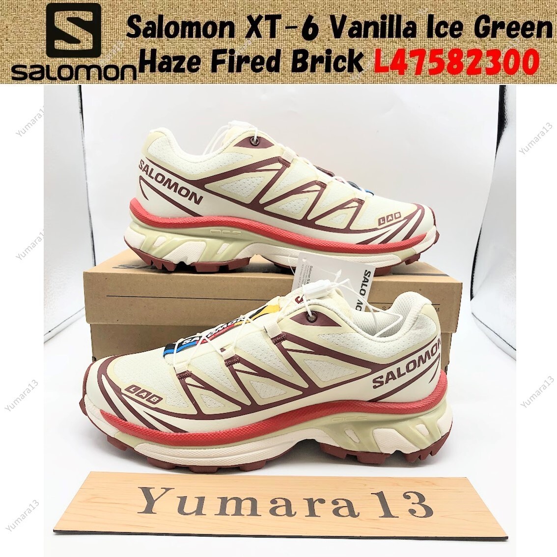 Salomon XT-6 Vanilla Ice Green Haze Fired Brick L47582300 Men's