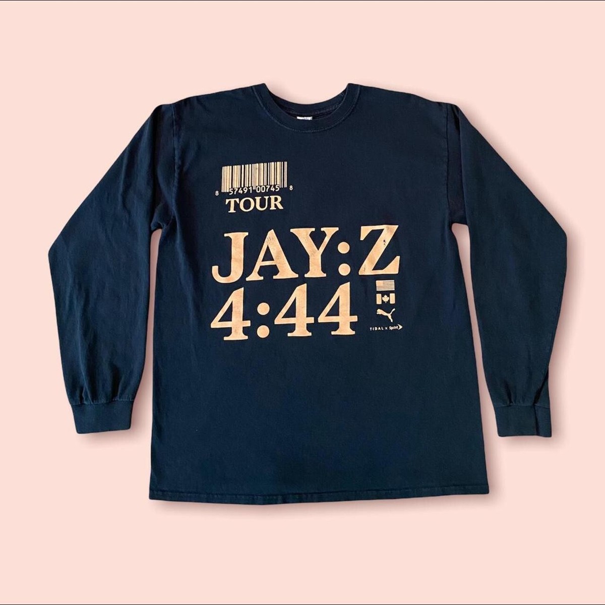 Jay-Z Tour Shirt 4:44 Promo Graphic Tshirt Long Sleeve Puma Album
