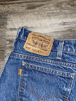 Vintage Levi's Orange Tab 505 34 X 29 Regular Fit Straight Leg