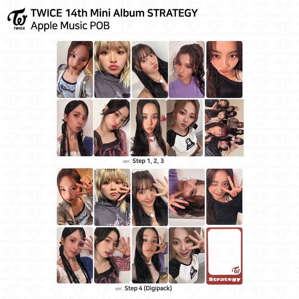 TWICE 14th Mini Album STRATEGY Apple Music POB Photocard Step 1,2