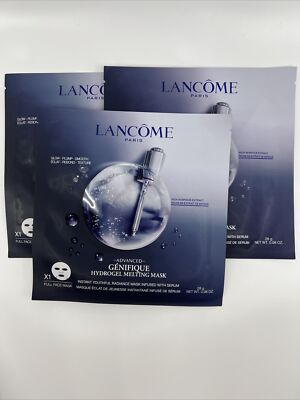 3X Lancome Advanced Genifique Hydrogel Melting Full Face 1 Sheet