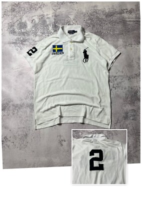 Vintage 90s Polo Ralph Lauren Sweden #2 Rugby Polo Shirt Mens