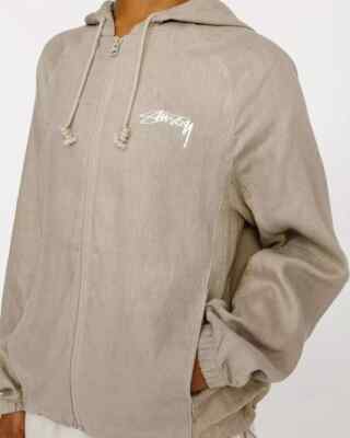 Stussy x Nike U NRG Linen Jacket Hoodie Black Light Bone XS-XXL US