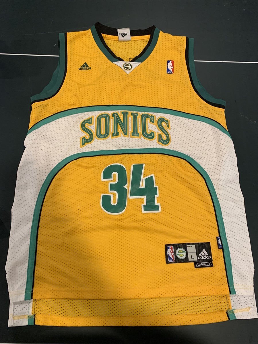 VTG Ray Allen #34 Men's Seattle Sonics Adidas Basketball Jersey