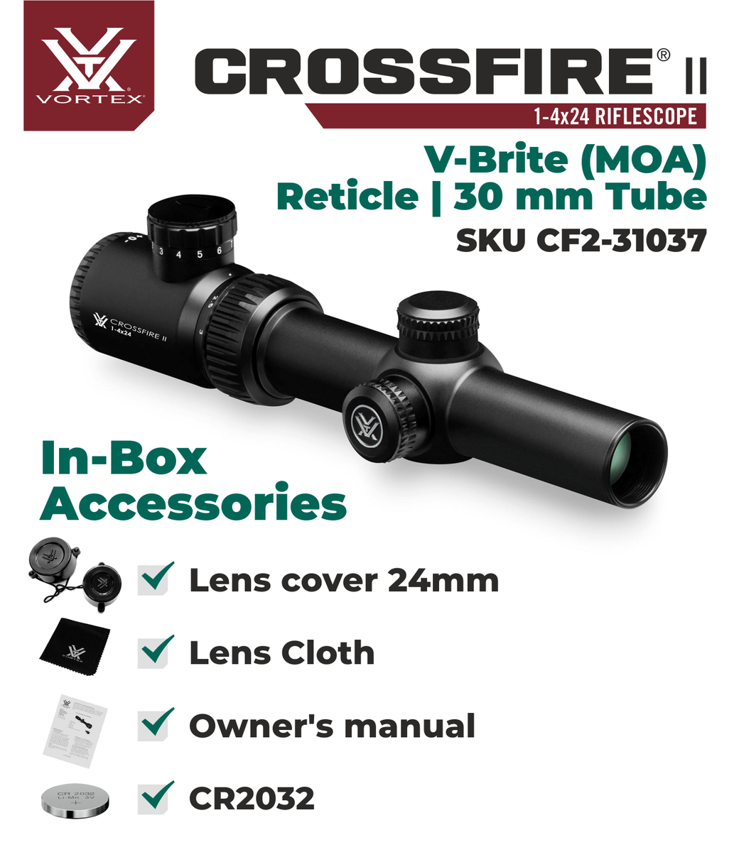 Vortex Optics Crossfire II 1-4x24 SFP Riflescope V-Brite with Free