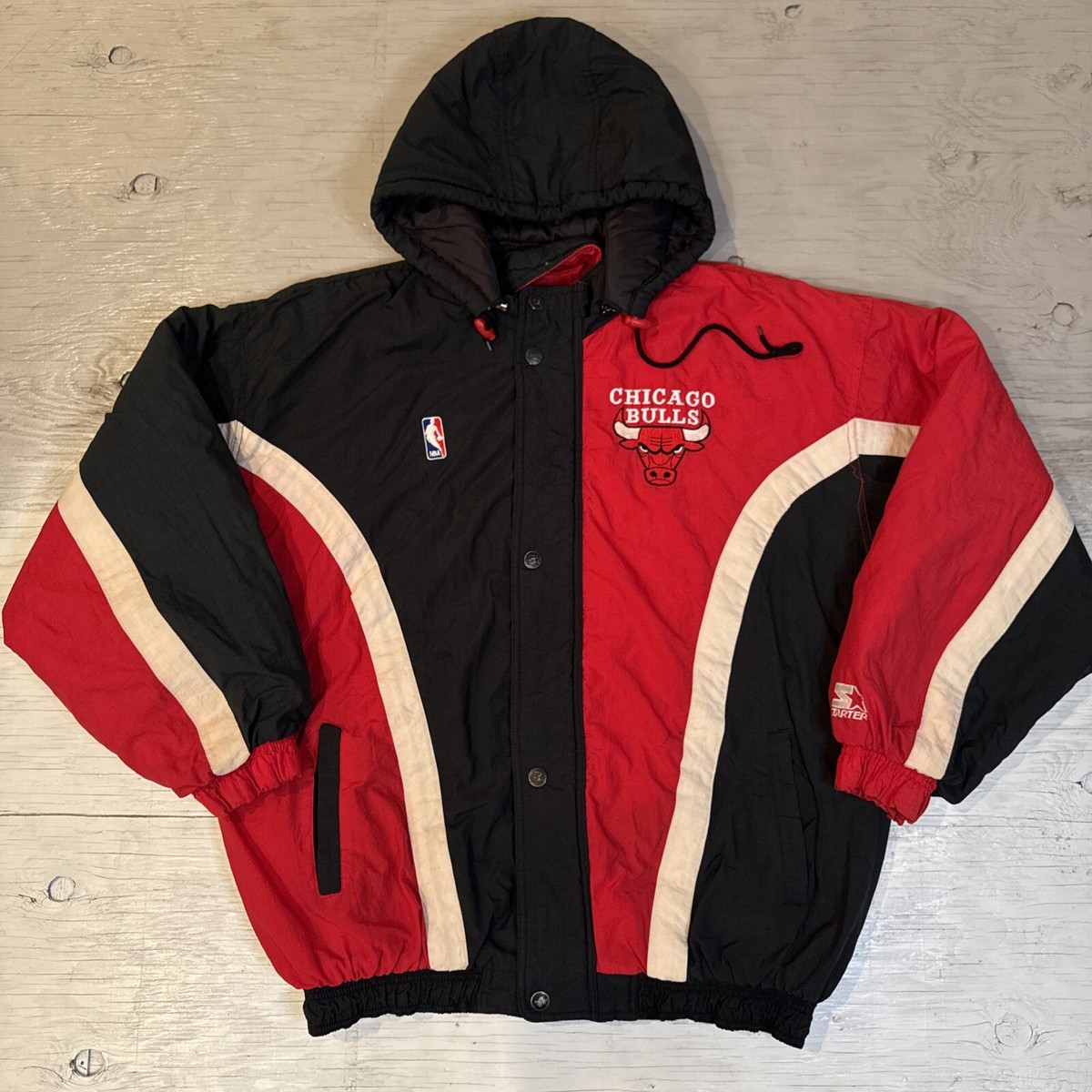 Vintage 90s NBA Starter Chicago Bulls Full Zip Hooded Basketball