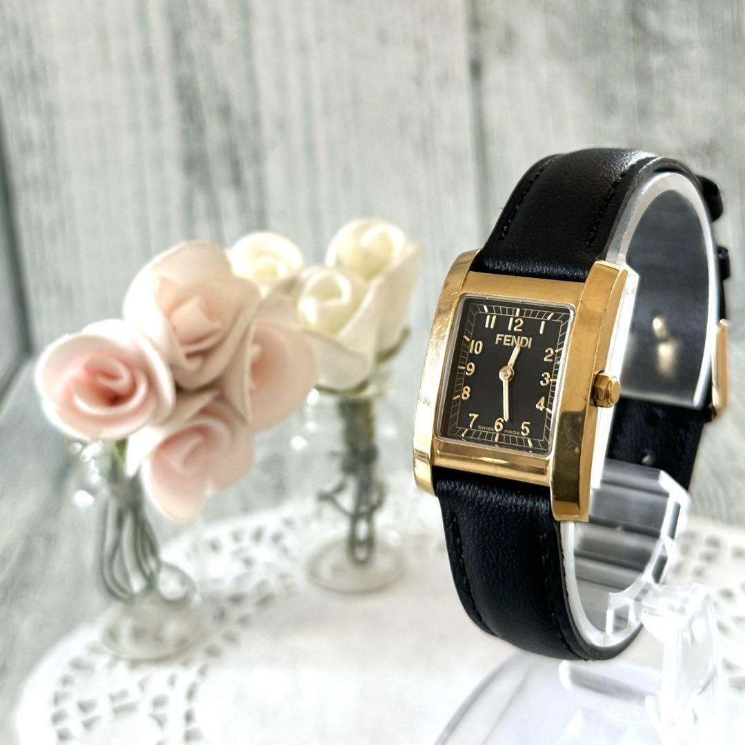 Fendi 7000L Black Dial Leather Belt Gold Women Quartz Watch | eBay