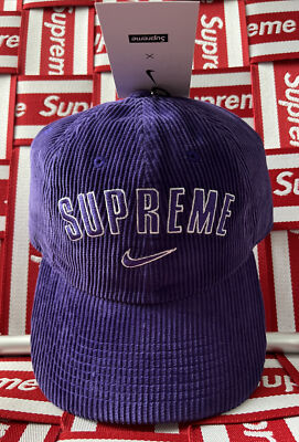 Supreme Nike Arc Corduroy 6 Panel Purple Cap!!!SS22!!!BNWT!!!!100