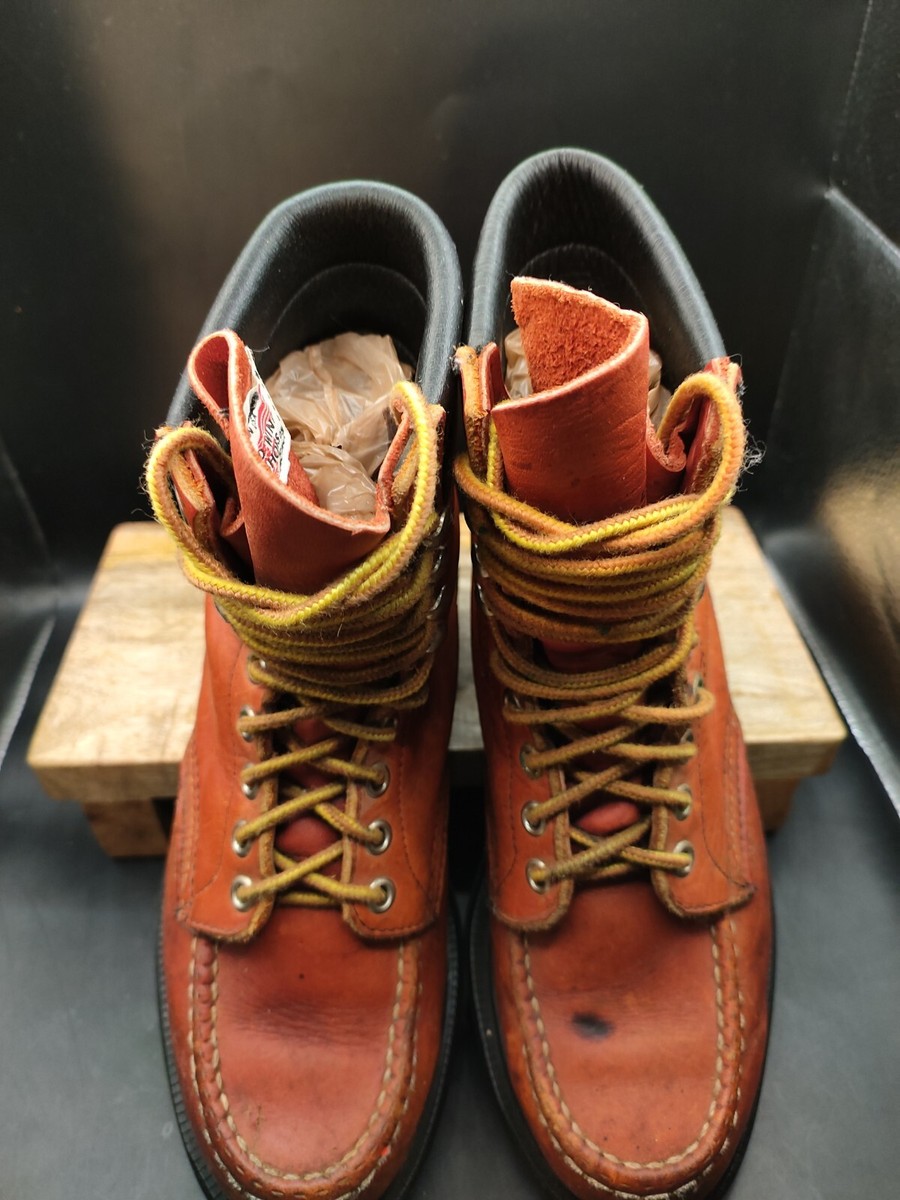 Vintage RED WING 404 Leather Moc Toe Super Sole MEN'S Work Boots