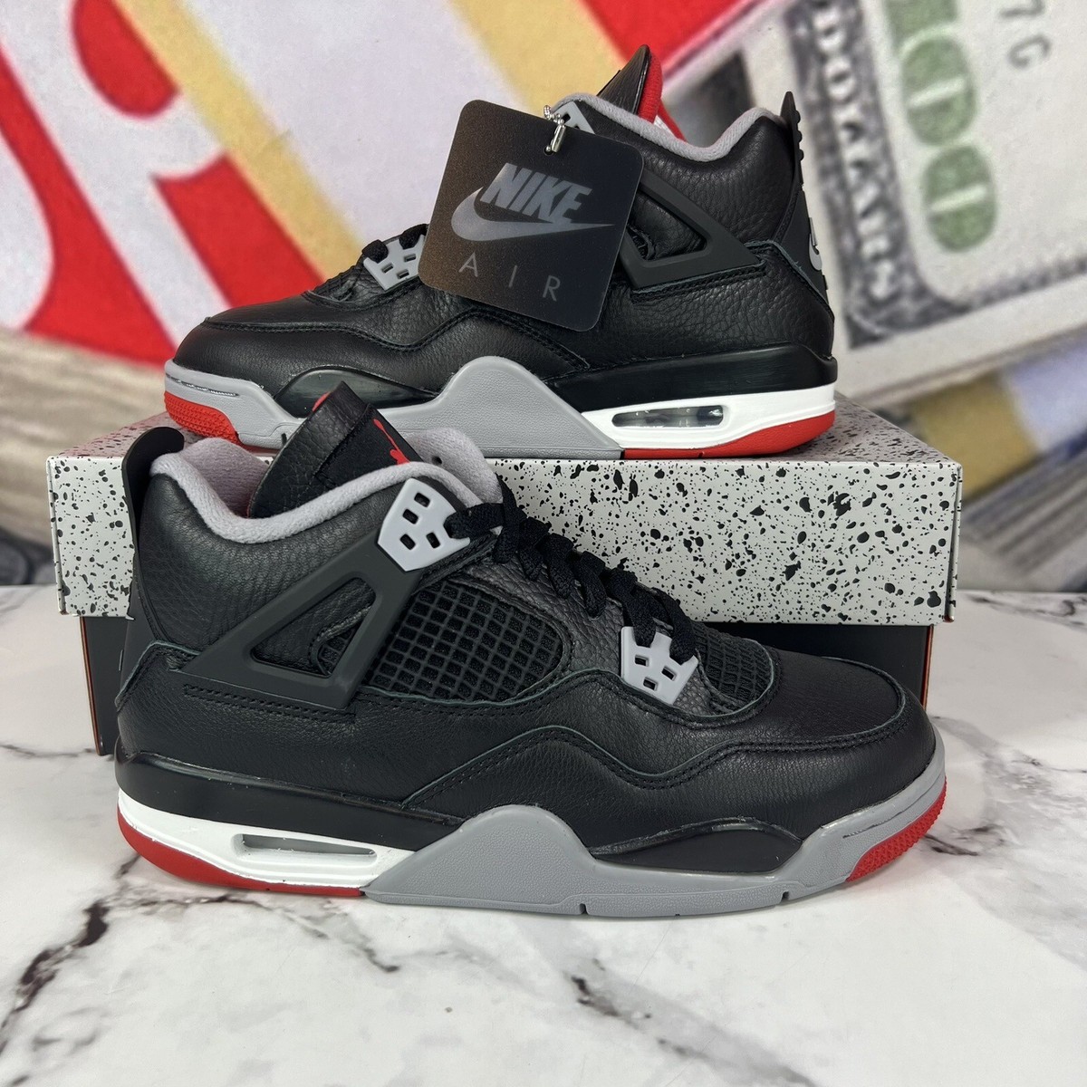 Size 6.5 - Air Jordan 4 Retro Bred Reimagined for sale online | eBay