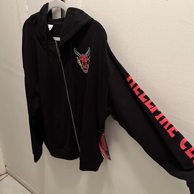 Stranger Things Hellfire Full Zip Up Hoodie Jacket XL NEW With Tag