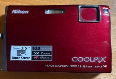 Nikon COOLPIX S60 10.0MP Digital Camera - Crimson red for sale