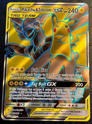 Pikachu & Zekrom GX 162/181 VLP Full Art Ultra Rare SM Team Up