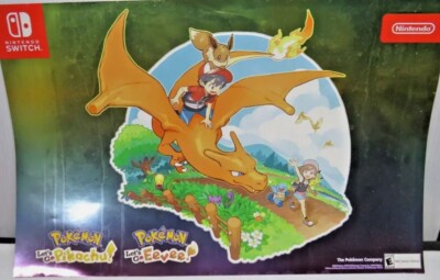 Nintendo Switch Pokemon Lets Go Pikachu & Eevee GameStop Poster