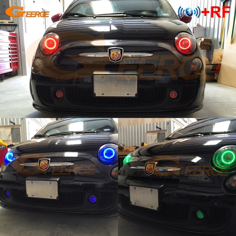 For Fiat Abarth 500 C 595 695 Multi-Color RGB LED Angel Eyes