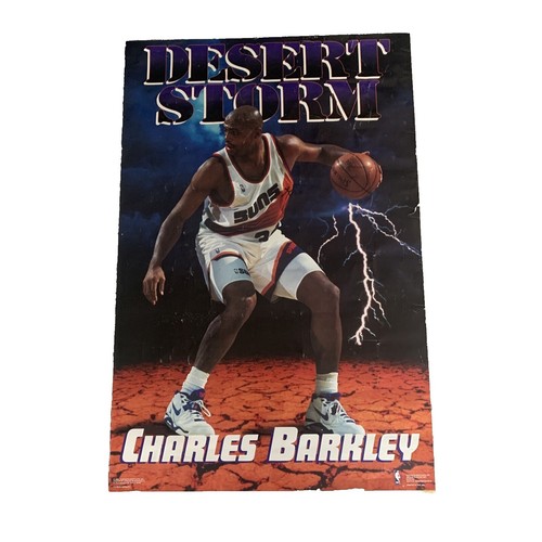 NBA Nike Charles Barkley Vs Godzilla Poster RARE 23X35 VINTAGE