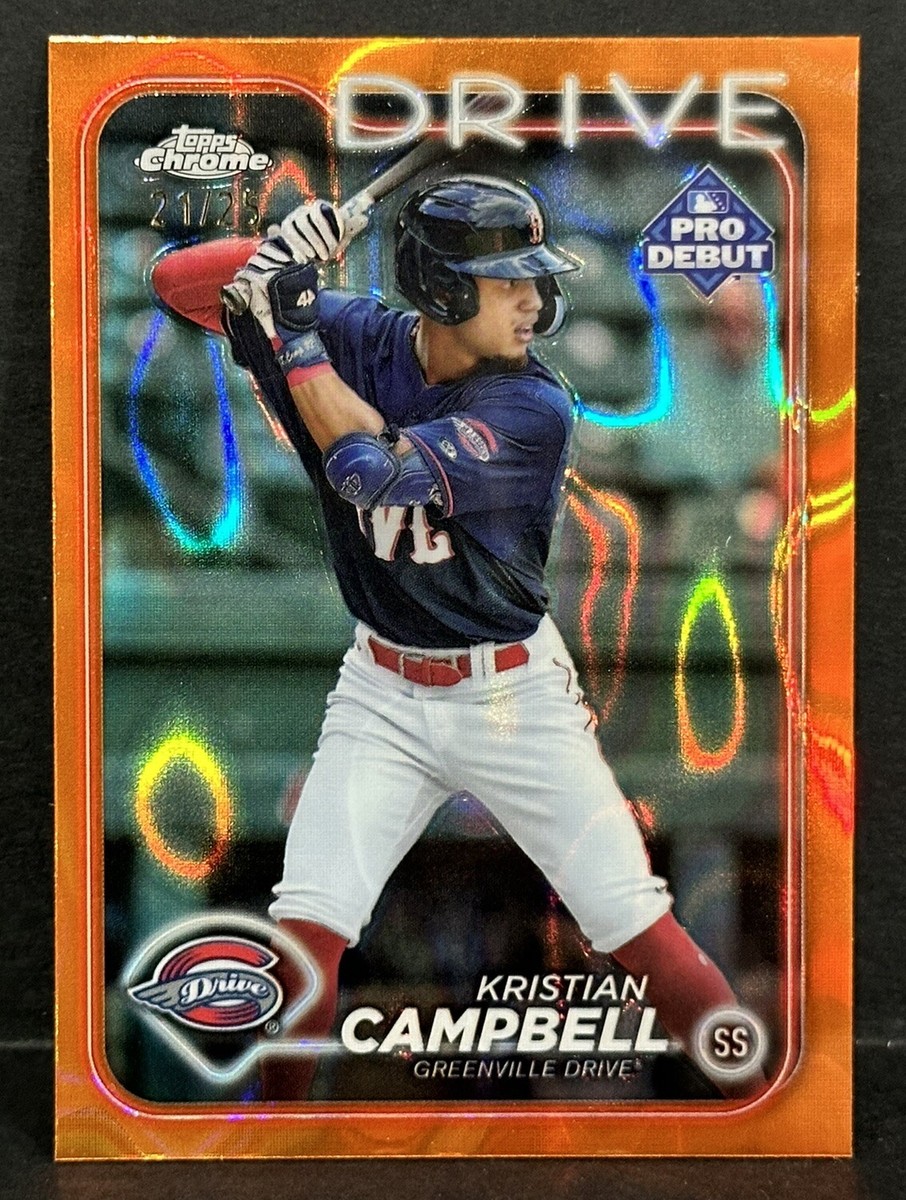 2024 Topps Chrome Pro Debut Baseball Kristian Campbell Orange Lava