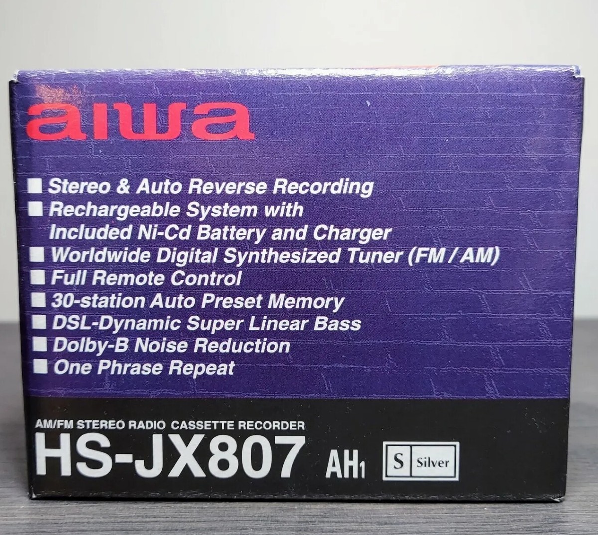 VTG AIWA HS-JX 807 (AH1-S) Silver AM/FM Stereo Radio Cassette