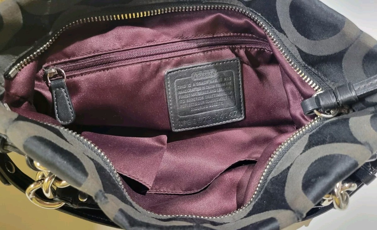 Coach Hobo Signature Handbag Purse E0973-14147 Canvas & Leather