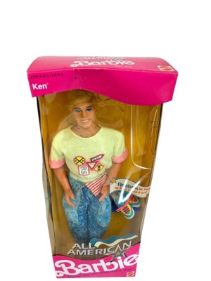 Vintage All American Ken Doll 1990 Mattel #9424 NIB Reebok Shoes