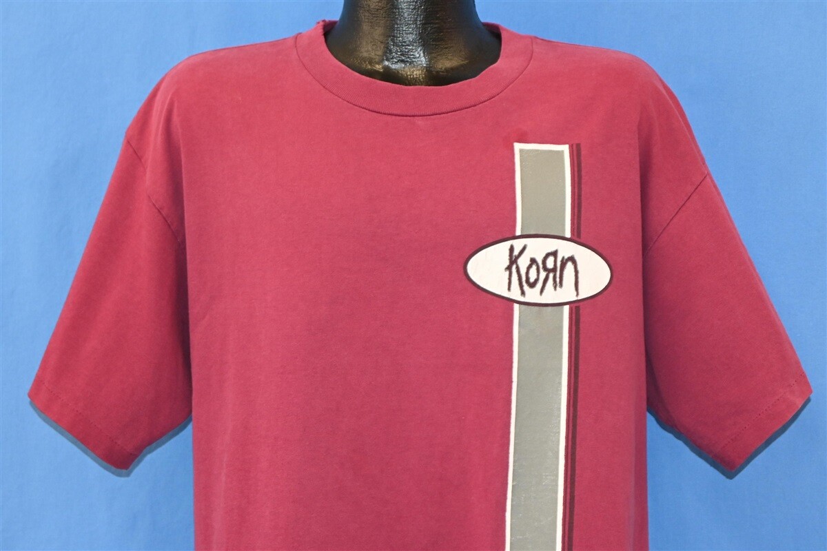 vintage 90s KORN LIFE IS PEACHY DISTRESSED MAROON RED 1996 NU